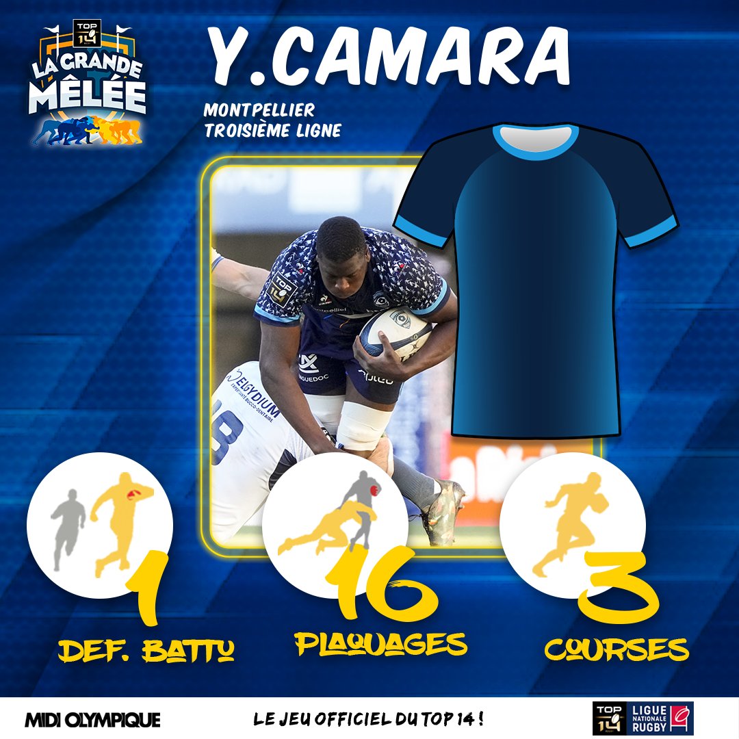 lagrandemelee's tweet image. Ce fut le sécateur dans ce match entre MHR et CO  : Yacouba Camara a fini à 16 plaquages en une heure de jeu !
#MHRCO