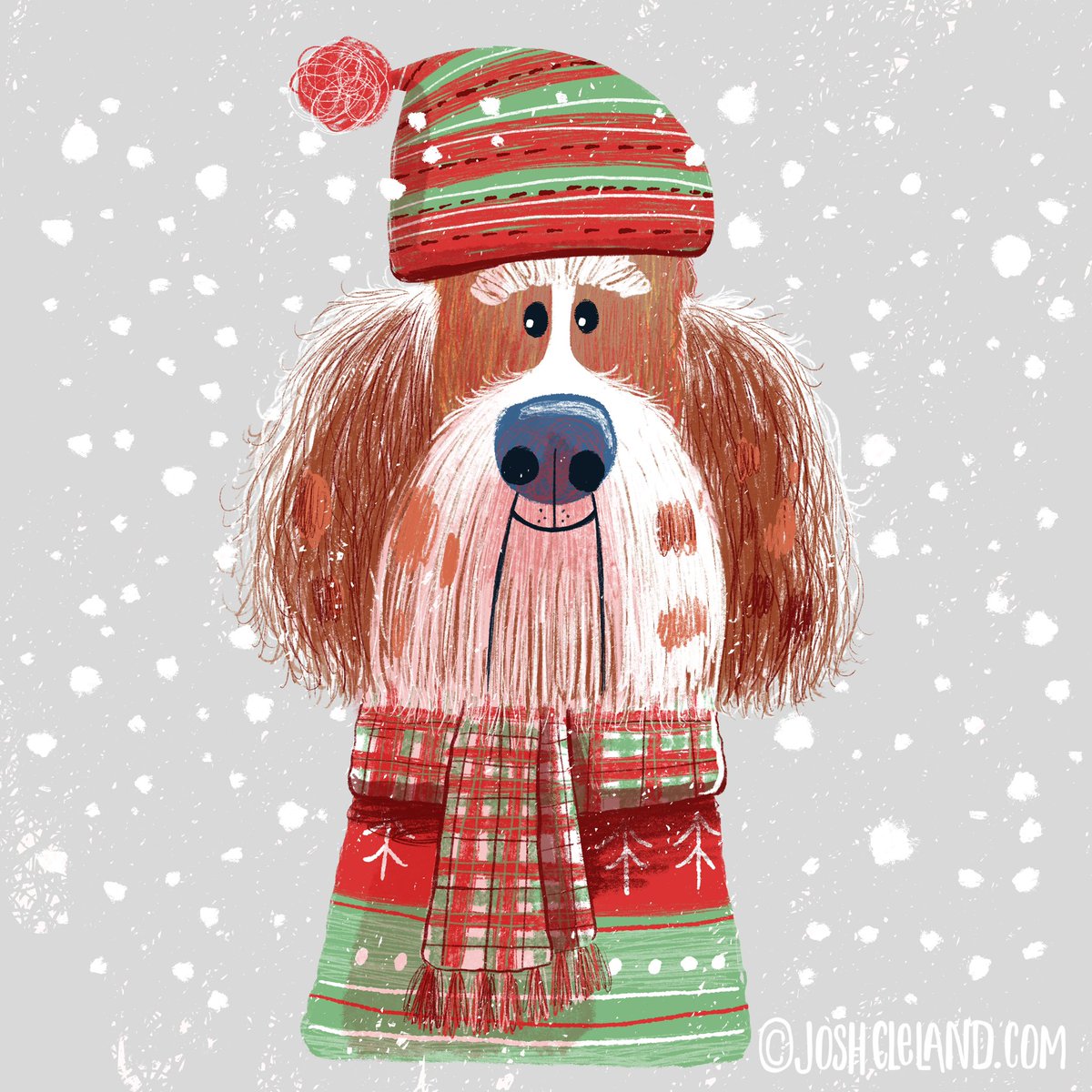 Quick painting in @Procreate . I hope you gave a fun, dog-filled happy holidays 😊🐶🎄