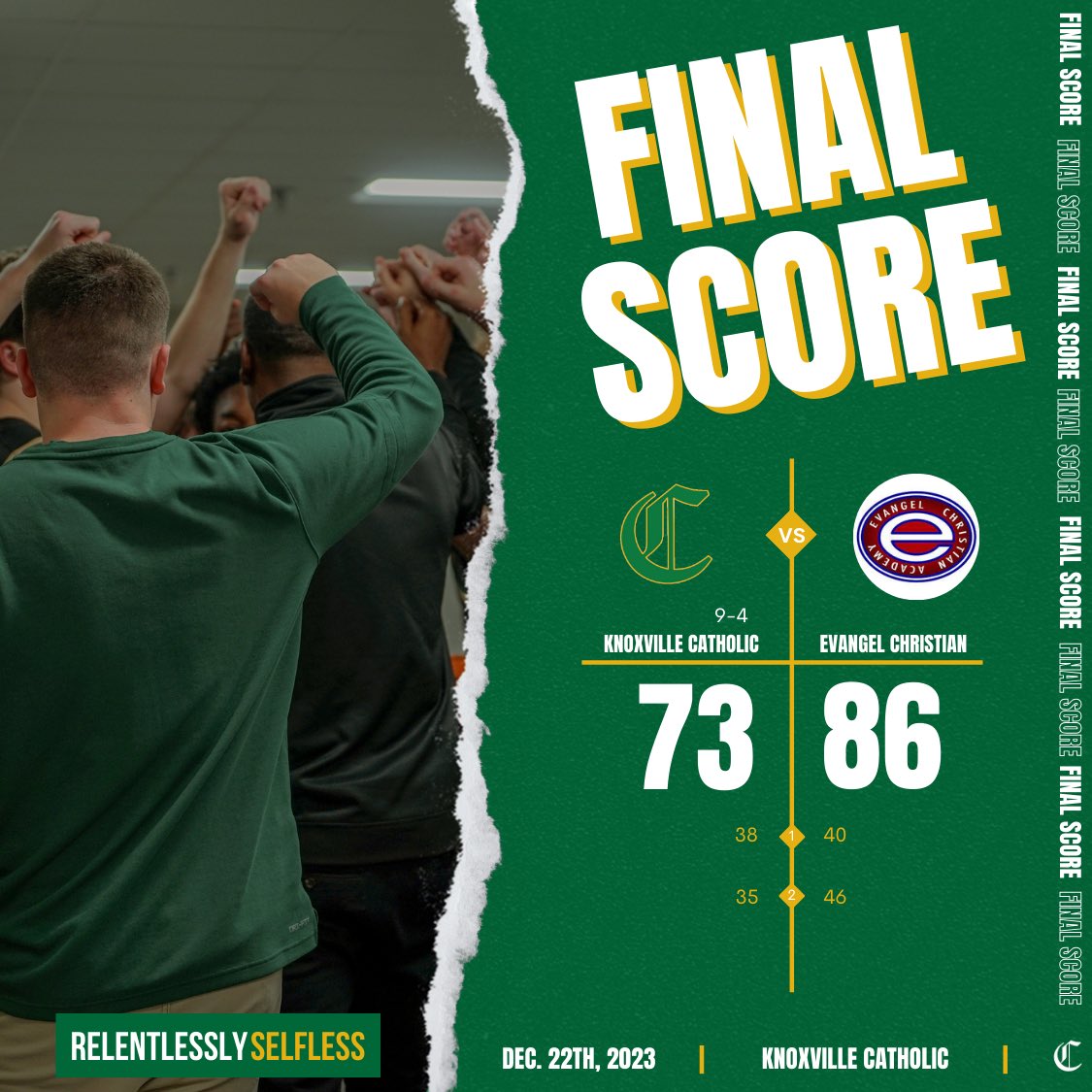 catholic_hoops's tweet photo. NOT THE OUTCOME WE WANTED BUT GREAT OPPORTUNITY TO GET BETTER AS A TEAM, HEADED INTO THE BREAK 9-4…OUR BEST BASKETBALL IS STILL AHEAD OF US.  ☘️
. 
#CatholicBasketball 
#RelentlesslySelfless https://t.co/WOiLEAKj8n