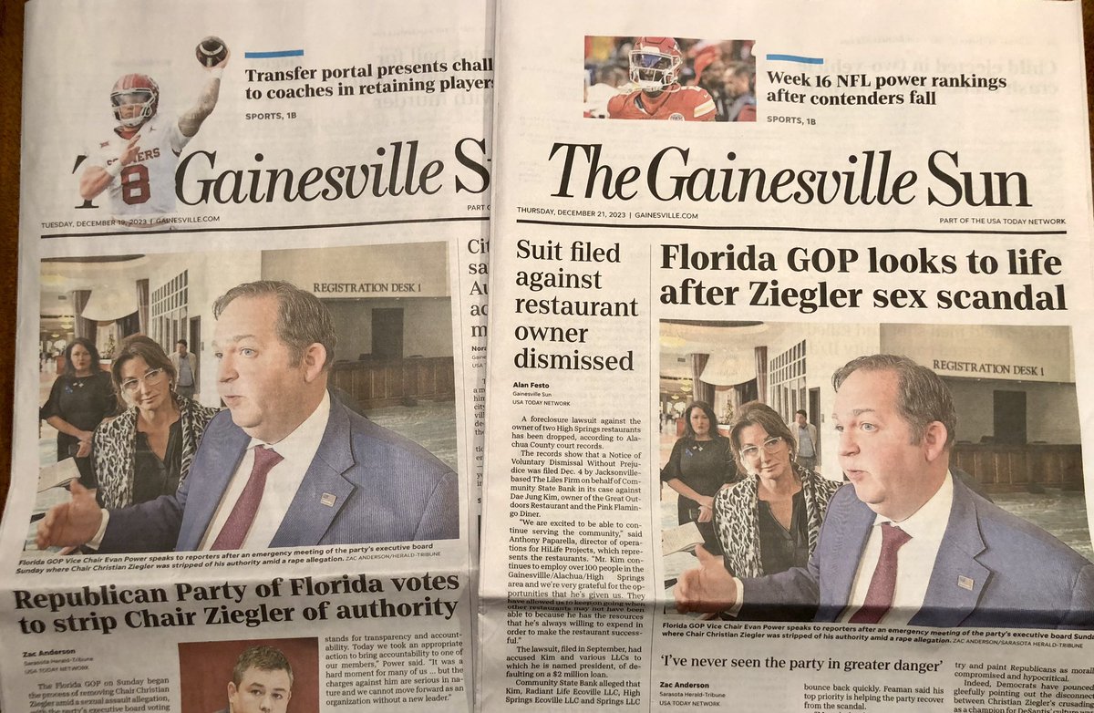 TU and TH papers, #ridiculous. #sad Who’s running the show? <a href="/GainesvilleSun/">GainesvilleSun</a> @Gannett <a href="/UFJSchool/">UF College of Journalism and Communications</a> <a href="/UFJouDept/">UF CJC Journalism Department</a>