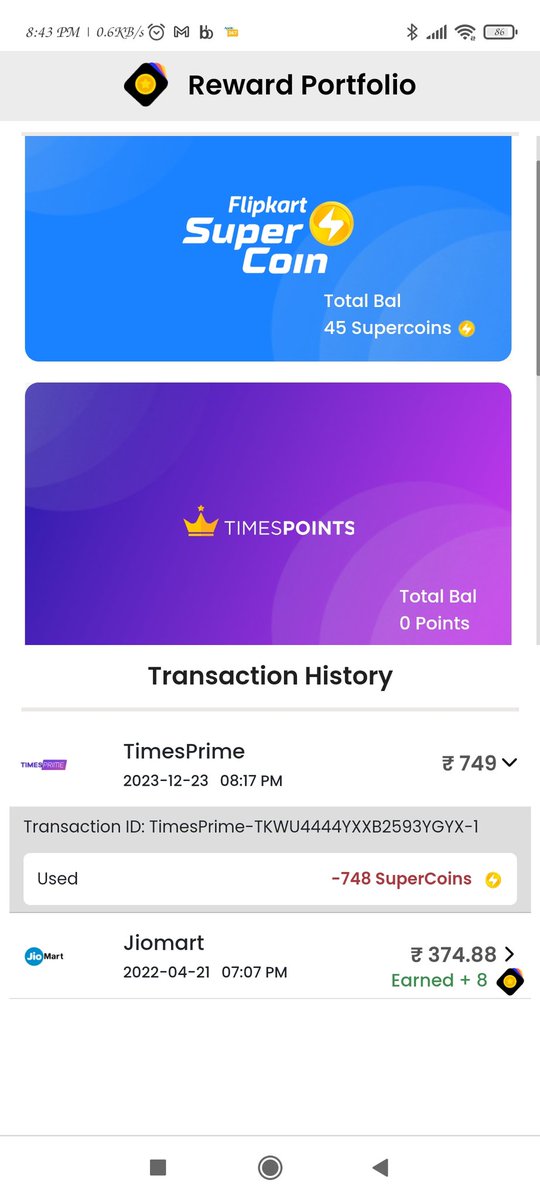 saifulhaq88's tweet photo. @twidpay is fraud.  Times prime plan 1199 (with 450 Off) renewed. So I hd to pay 749 but @twidpay  debited 748 flipkart supercoin &amp; 562 Ruppes. Total paid 1310. Please refund super coin @timesprime @flipkartsupport #fraud https://t.co/UoPUoeyiWE