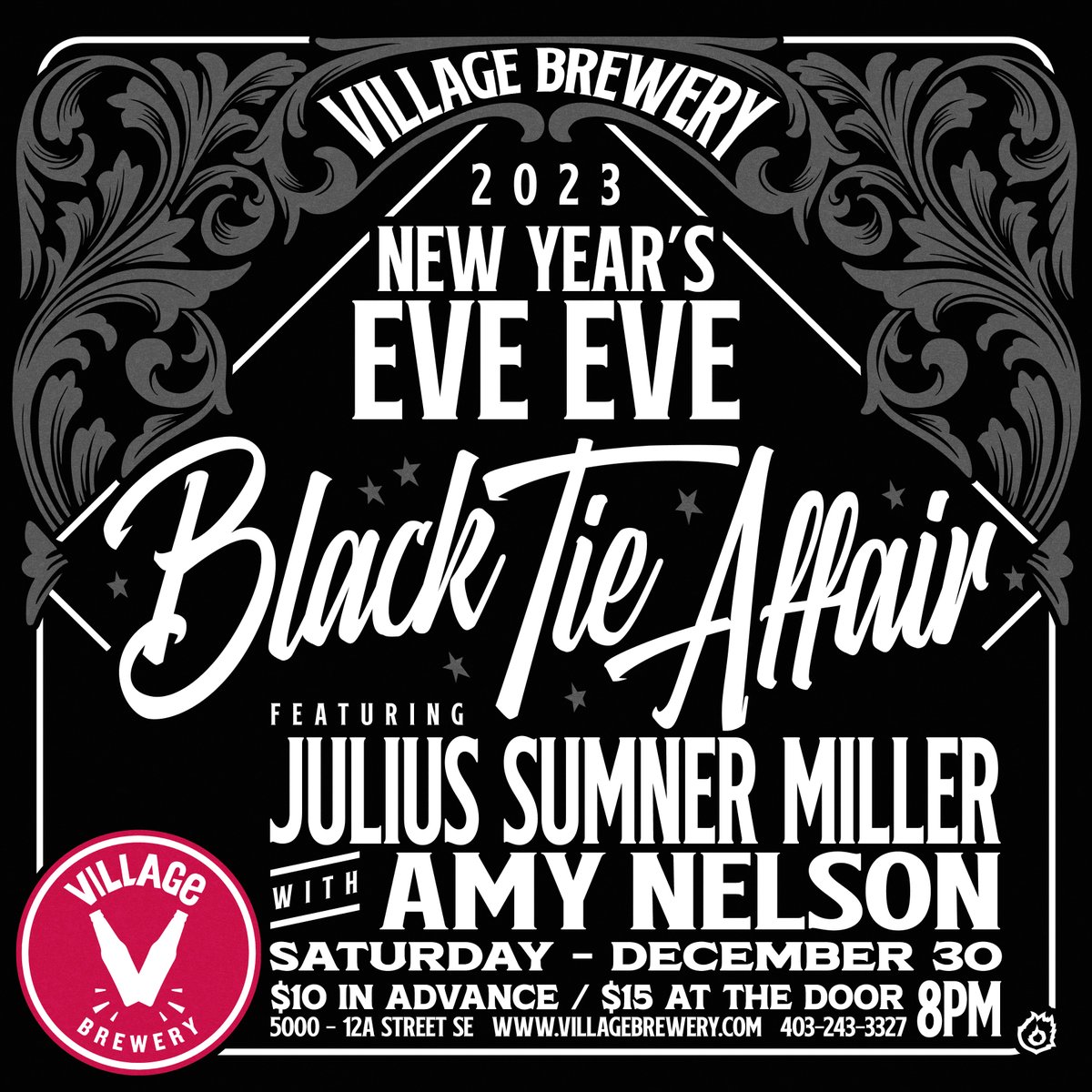 Plans on New Years Eve (Eve)? Catch Julius Sumner Miller and Amy Nelson on Sat, Dec 30th. Our kitchen stays open late and we'll have an extravagant one-night-only cask beer! Dress your best and come enjoy dinner and a show in style. $10 advanced tickets! Link in bio.