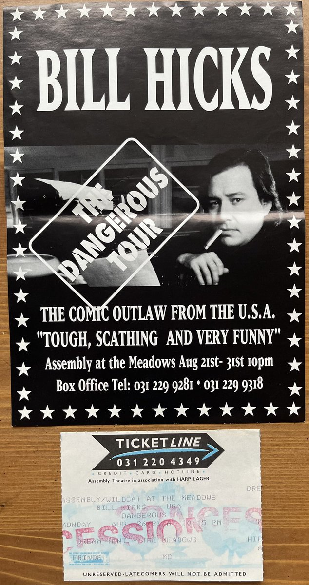 ๐ฆ๐๐๐ฎ๐ฟ๐ can no longer justify being here... (@mindingsstu) on Twitter photo I was lucky enough to see Bill Hicks twice. First time in the Meadows tent at <a href="/edfringe/">Edinburgh Festival Fringe</a> in 1991, then at the <a href="/queens_hall/">The Queen's Hall</a>. At the Meadows he was like a proselytising evangelist, it was electrifying. I was lucky enough to see Bill Hicks twice. First time in the Meadows tent at <a href="/edfringe/">Edinburgh Festival Fringe</a> in 1991, then at the <a href="/queens_hall/">The Queen's Hall</a>. At the Meadows he was like a proselytising evangelist, it was electrifying.