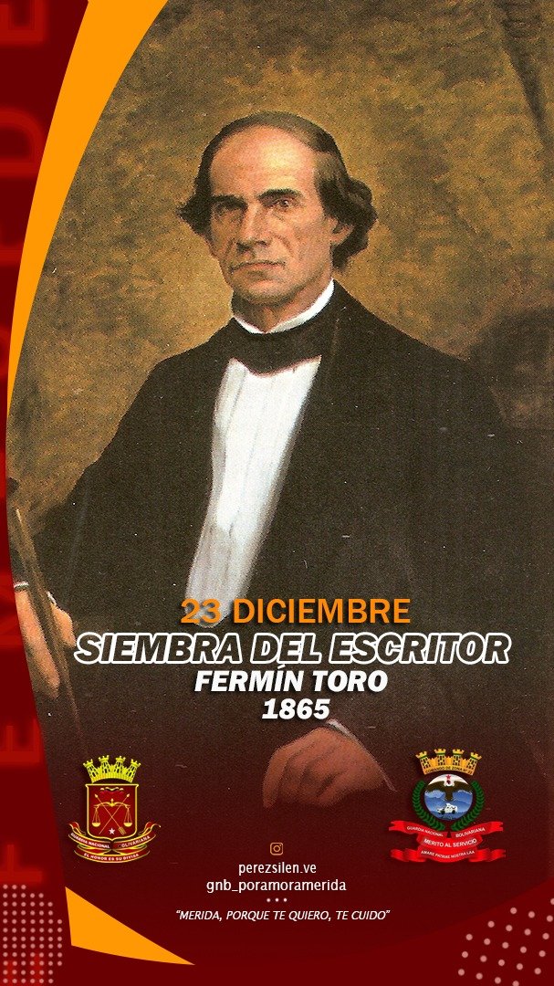 Hoy se cumplen 156 años de la siembra de Fermín Toro, fue un polímata venezolano. Alcanzó relevancia como humanista, político, diplomático, literato, orador y docente, desempeñándose varias veces como Ministro Plenipotenciario de Venezuela.
#23DIC