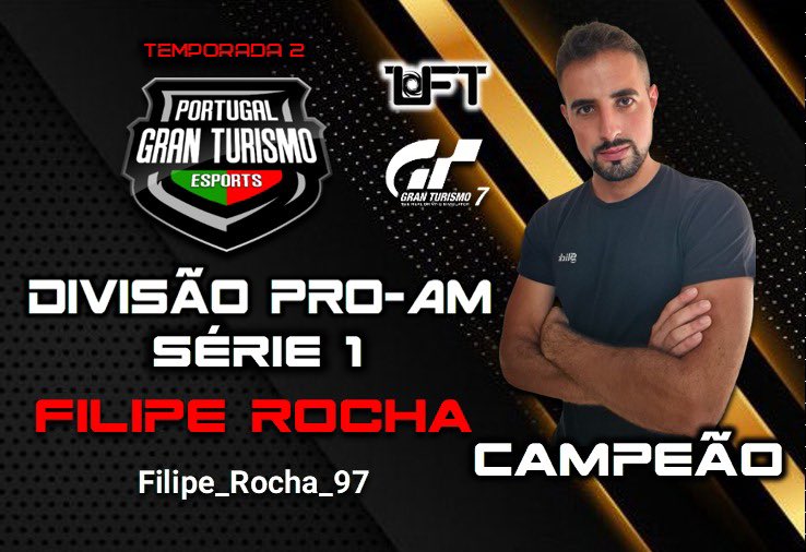 Na Série 1 da divisão AM também já temos Campeão! Filipe Rocha da UFT venceu a divisão e sobe assim á divisão PRO-AM na próxima Tenporada.
