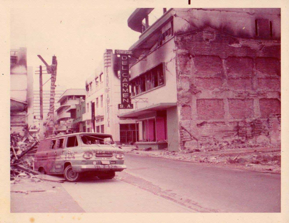 'El corazón 💔 de Managua en Escombros” 🥺 

Hace 5️⃣1️⃣ años, la tierra tembló, dejando devastada aquella Managua vibrante, por el trágico terremoto del #23Diciembre de 1️⃣9️⃣7️⃣2️⃣ dejando mucha desolación, lágrimas, tristeza, almas cargadas de luto y dolor en