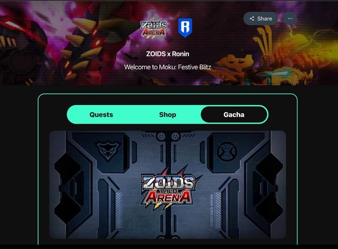 Ronin_NetworkBR's tweet image. Moku encontra ZOIDS WILD ARENA ⚔️

• Complete missões para rolar o Gacha
• Ganhe prêmios, incluindo um Liger Zero físico
• Disponível até 01h59 BRT do dia 26 de dezembro / 14h59 BRT do dia 26 de dezembro

Comunicado completo 👇

📜 | roninblockchainbr.substack.com/moku-gacha-zoi…