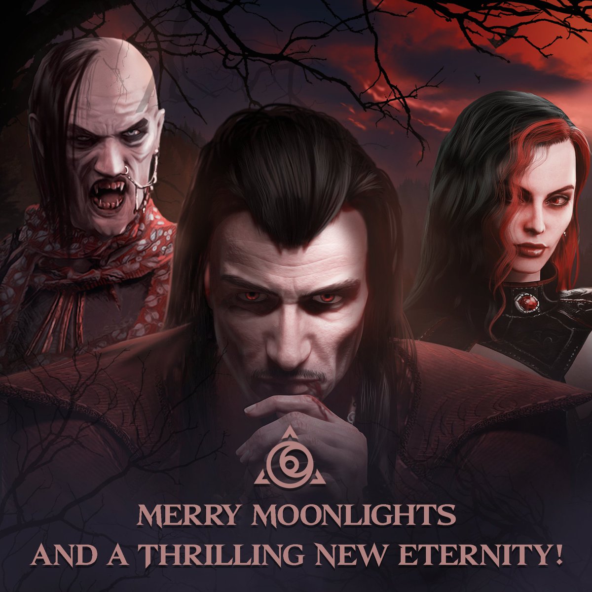 Do vampires during the holidays drink blood from 12 people instead of eating 12 dishes?
While you're contemplating that - we wish you Happy Holidays and a Happy New Year! See you in 2024, when you'll be able to play <a href="/Vamp_Dynasty/">Vampire Dynasty</a> for the first time!