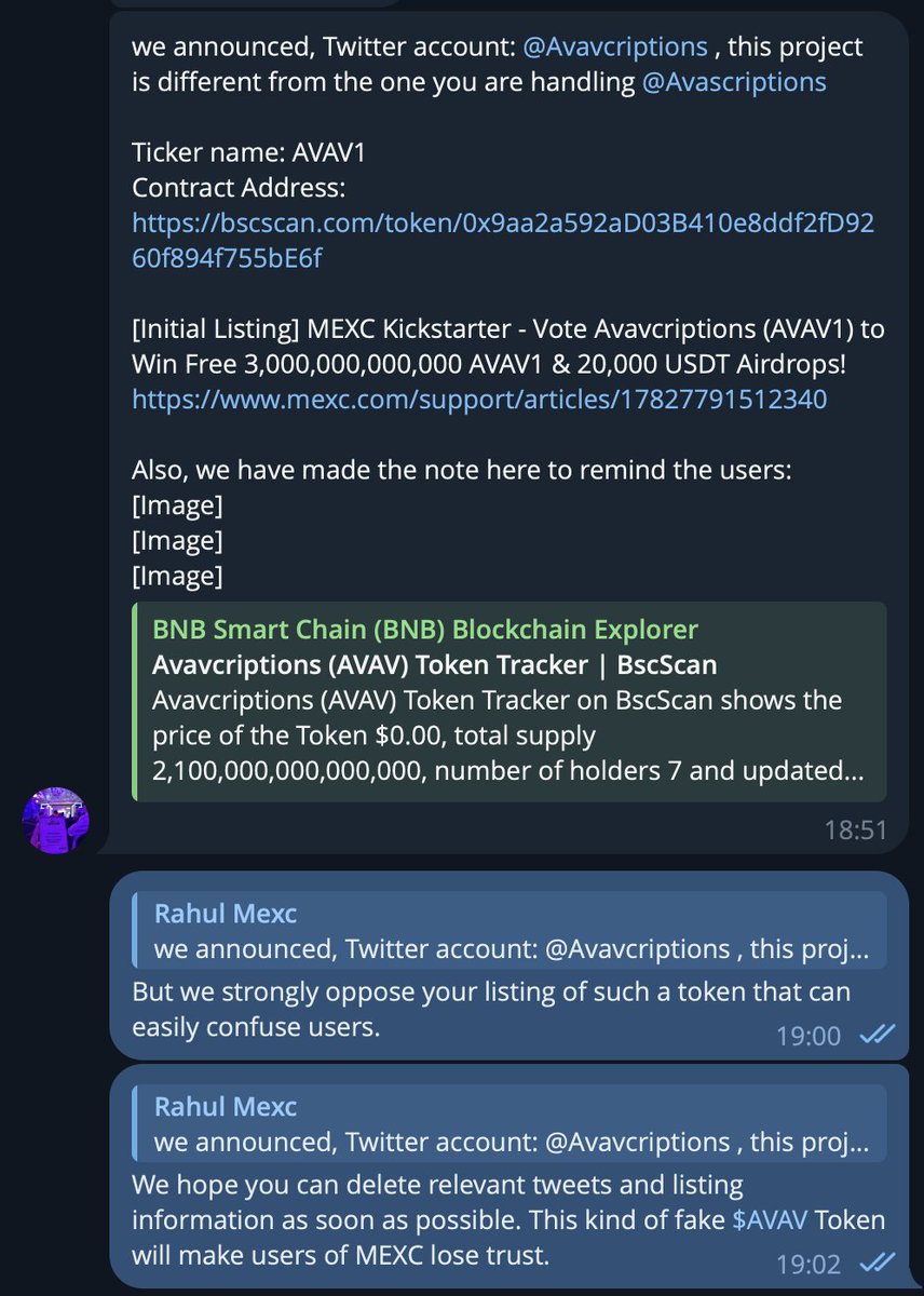 We have observed that <a href="/MEXC_Official/">MEXC</a>  recently announced the listing of a token named $AVAV1. We want to clarify that this is not the popular inscription token $AVAV on the AVAX-C public chain. In fact, $AVAV1 is an imitation of the Avascriptions platform, representing a