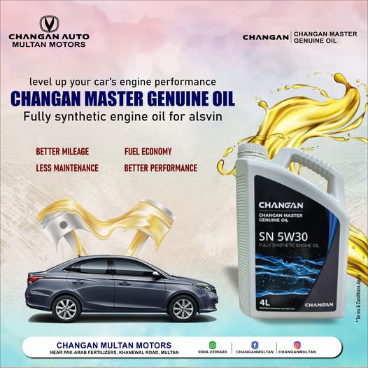 Make your engine fee like new with
Changan Master Genuine Oil.
Available at Changan Multan Motors
UAN: 061-111-222-388
0309-6662344
#ChanganAuto #ChanganMultanMotors
#GenuineOil #ChanganMaster