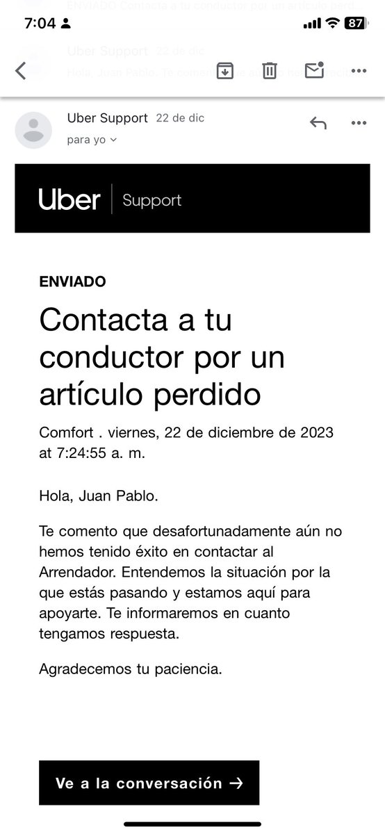 jpcristancho's tweet photo. Pero por la desidia de Uber Colombia en contestar no me e podido contactar con él imposibilitando obtener el teléfono  adjunto pruebas de la inoperancia del servicio al cliente por parte @Uber_Col que falta de gestión no e recibido la primera llamada 👇 https://t.co/ZhghCEWQfH