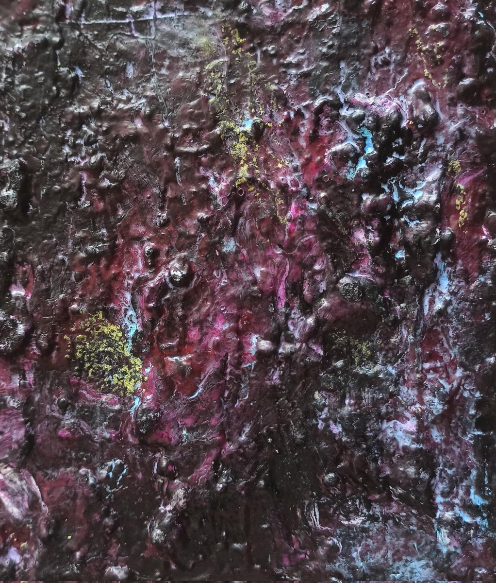 Gm 🌿 🫧Of all the pretty things from my childhood, bryophytes looked beautiful, the velvety ones. Wild and Free. In Wilderness, -in bare and in banal- the MUD mimics Manna. A-L-C-H-E-M-Y. Painting & Sculpture Mixed Media Studies, 2023