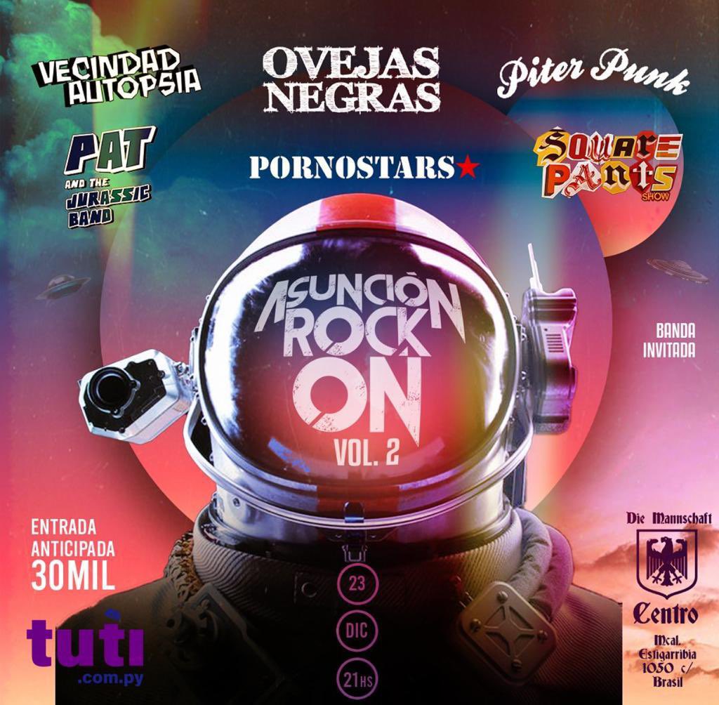 HOOOOY SABADO 23/12 ABRIMOS 19hs en el CENTRO &amp; será de ASUNCION ROCK ON 2.0 con <a href="/ovejasnegraspy/">Ovejas Negras</a> @vecindadautopsia <a href="/patjurassic/">Pat-B</a> <a href="/PiterPunk_Py/">Piter Punk</a> <a href="/PornostarsRock/">Pornostars Rock</a> &amp; @squarepantspy en vivo 🙌🏻🇵🇾🍻👏🏻🔥
📍Mcal Estigarribia 1050 e/ Brasil &amp; Eeuu (FRENTE  a la ALIANZA FRANCESA) <a href="/AsajeRock/">Asaje Rock</a>