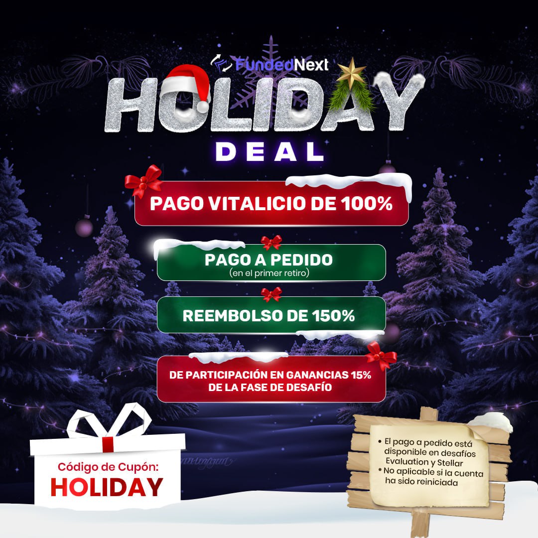 SORTEO NAVIDEÑO con <a href="/FundednextSpain/">FundedNext Español 🇪🇸</a> 🎄

2 CUENTAS DE 6.000$ 🎁

Para participar ⬇️  

- Sigue @FundedNextSpain y @sergioted_ 
- RT &amp; MG

Suerte a todos! 🍀