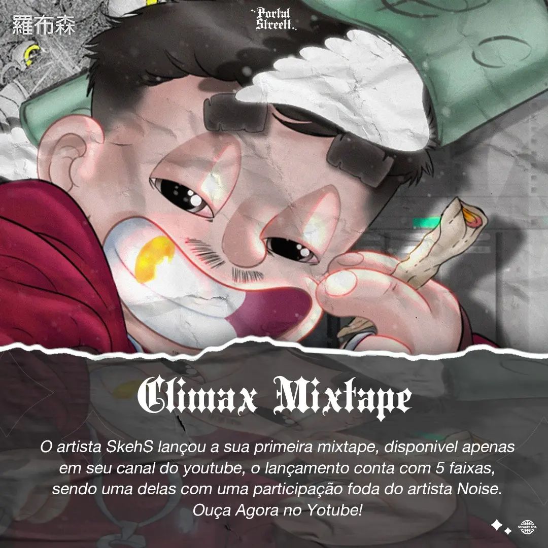 PortalStreett's tweet photo. O artista SkehS lançou 'Climax' a sua primeira mixtape, disponivel apenas em seu canal do youtube, o lançamento conta com 5 faixas, sendo uma delas com uma participação foda do artista Noise. https://t.co/D7btGxxwQK