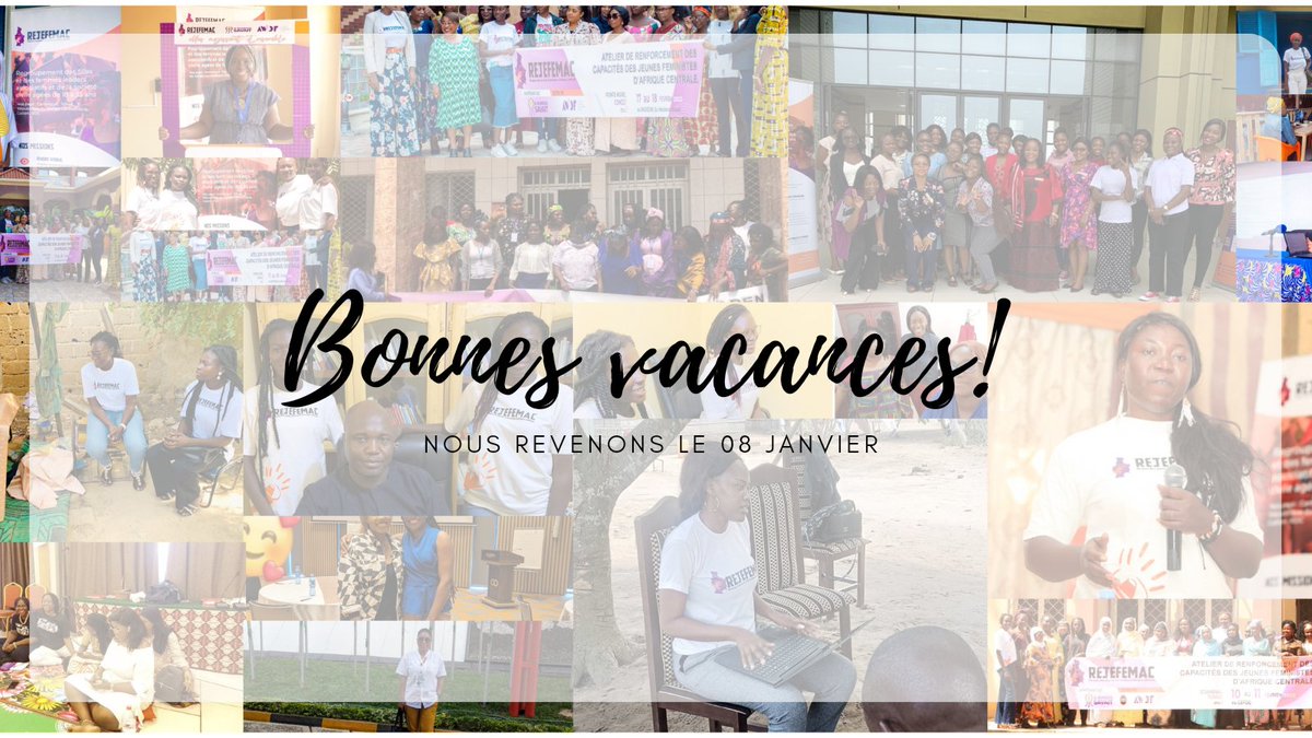 Nous souhaitons un bon repos et des moments de bonheur en famille à nos membres en cette période festive. 
Nous revenons le 08 Janvier 2024 pour une autre année de travail, de partage, de mobilisation et de solidarité. 
VIVE LES VACANCES !🎄🎊
#ellesagissentensemble