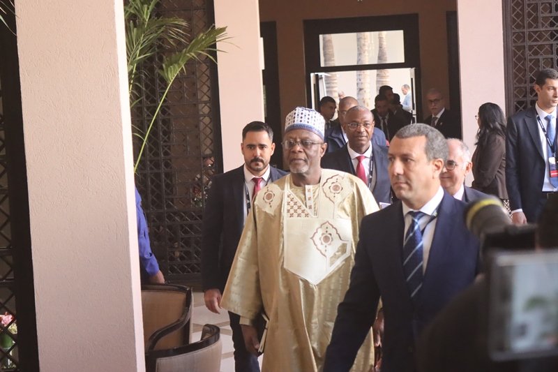 #Maroc #Niger #diplomatie 
S.E.M. Bakary Yaou Sangaré, Ministre des Affaires Étrangères, de la Coopération et des Nigériens à l'Extérieur, et son homologue marocain, M. Nasser Bourita, ont tenu une rencontre bilatérale ce matin à Marrakech, au Maroc.