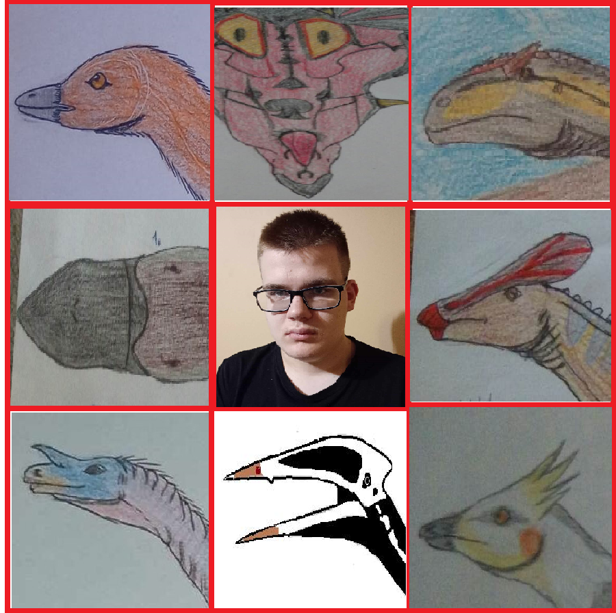 #artvsartist2023 Changyuraptor, Styracosaurus (in Darth Maul's skin) (Star Wars Day - 4th May Special), accurate version of head of Allosaurus from shot from Battle at Salt Plains, Carnorhynchus, me now, Tlatolophus, Falcarius, Alanqa skull and Xiaotingia