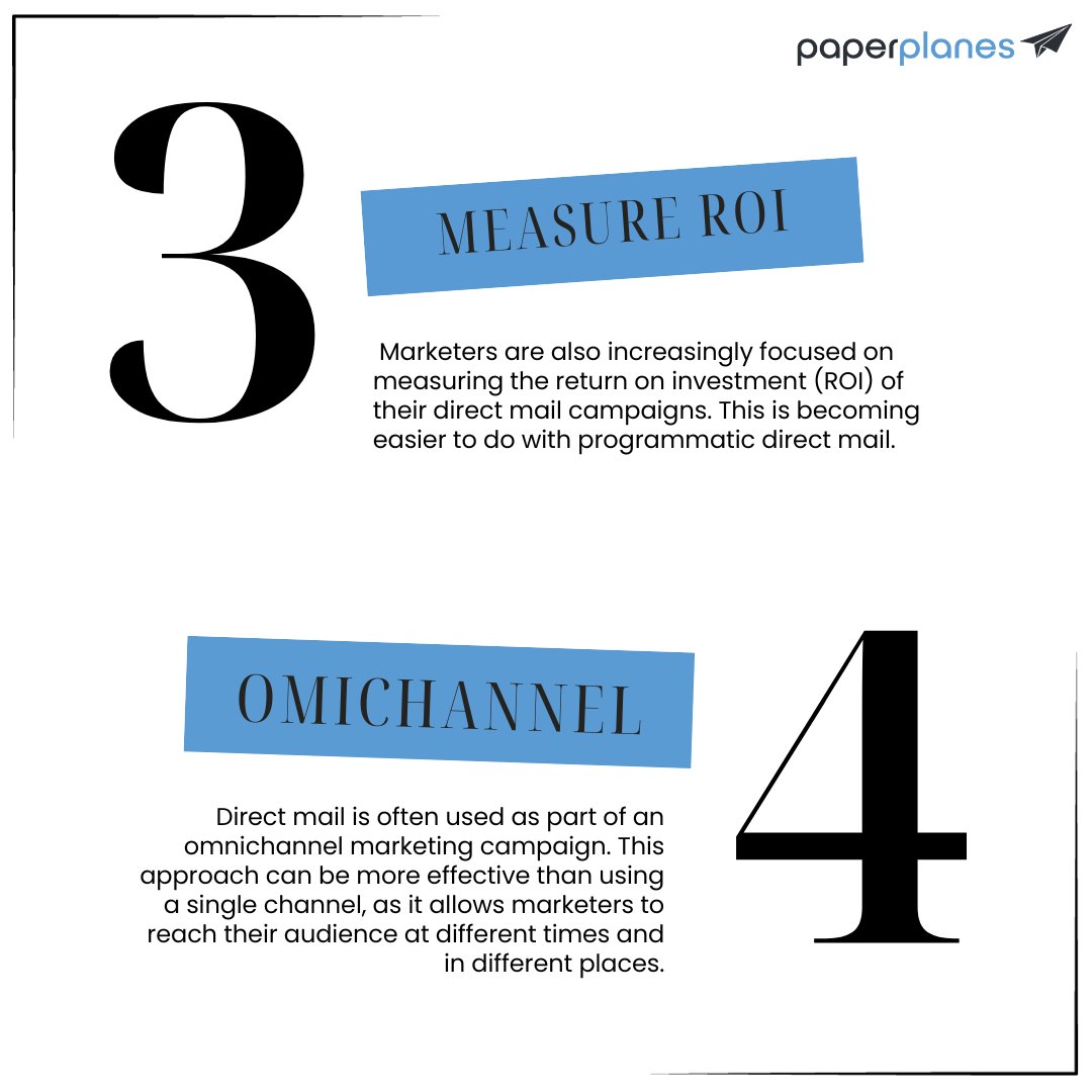 Fly_Paperplanes's tweet image. Join the programmatic direct mail revolution with Paperplanes!

Discover trends like unique personalisation, data-driven targeting, measuring success and ROI, and an omnichannel approach.

Start your journey at paperplanes.co.uk now!

#Paperplanes #ProgrammaticDirectMail