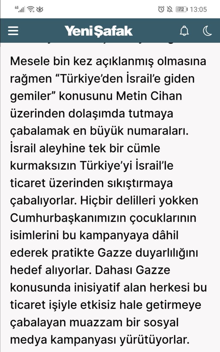 metcihan's tweet photo. ismail kılıçarslan'ın bugünkü köşe yazısından.. delil yok diyor ya delli alıntıladım, öncelikle bunu söyleyeyim. gazze duyarlılığı olan biri bu delili nasıl görmezden gelebilir? şimdi onu anlatayım. doğrudan kendisine sesleneyim. 

açık konuşalım ismail, edeceğin sözlerin yazacağın sözcüklerin sınırları var çünkü parayla bağlamışlar seni. adın gibi bildiğin bu ticareti eleştirirsen bu gazeteden kovulursun, belediyelerden mamalanamazsın. buz gibi bir gerçek bu. filistin davan da buraya kadar işte. 

benim yaptığım şey, sosyal medya kampanyası değil, haber. açık ve resmi kaynaklarla paylaştığım haberler. etkisi de bu yüzden. onlarca güdümlü gazeteci, binlerce trol, milyonlarca bütçe ve limitsiz devlet olanaklarıyla baş edemediğiniz şey ne biliyor musun? gerçek. sadece gerçek. 

israil'i protesto için zeki demirkubuz filmlerini boykot (ne alakası varsa) kampanyası başlatmış adamsın. milyonluk ticareti örtmeye çalışan da sensin. böyle filistin dostu olabilir misin ismail? beni falan zaten geç de, okurlarını bu kadar aptal yerine koyabilir misin?

bir gece katliam görüntülerine bakıp elimizden hiçbir şey gelmemesinin acısını yaşarken "gazze için gerçekten ne yapabiliriz" diye düşündüm ve bu kirli ticareti araştırmaya başladım. içinde bulunduğum koşullarda gazze için yapabileceğim buydu, en iyi şekilde yapmaya çalışıyorum. 

biliyorsun ama kabullenemiyorsun çünkü sen artık sen değilsin ismail. kurulduğun konforlu yaşamdan vazgeçemezsin ama gazze'den vazgeçersin.
