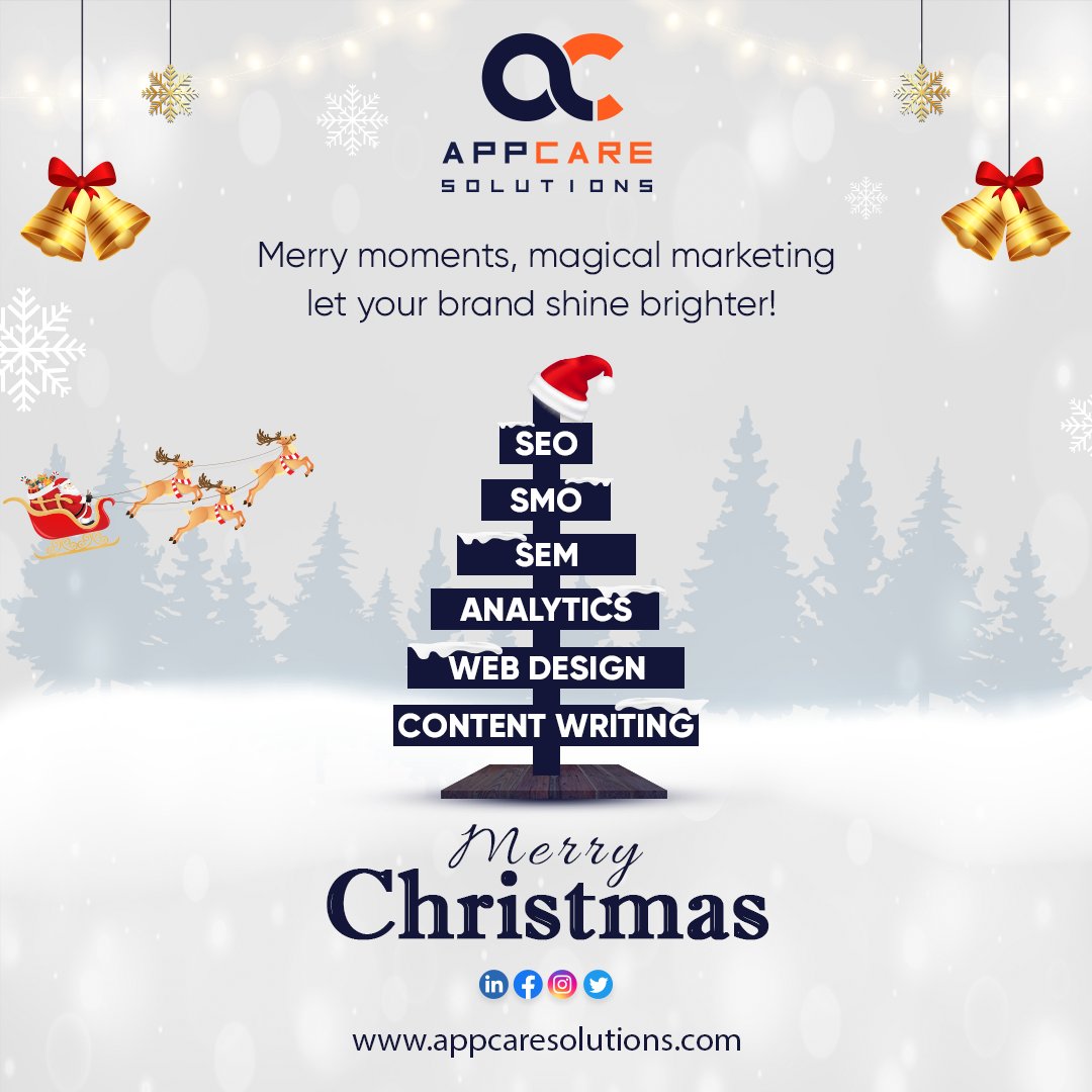 appcaresolutio's tweet image. Wishing you a holly, jolly Christmas from the AppCare Solutions team! May your online success be as bright as the festive lights.
#appcare #appcaresolution #marketingstrategy #merrychristmas #socialmediatips #digitalmarketing