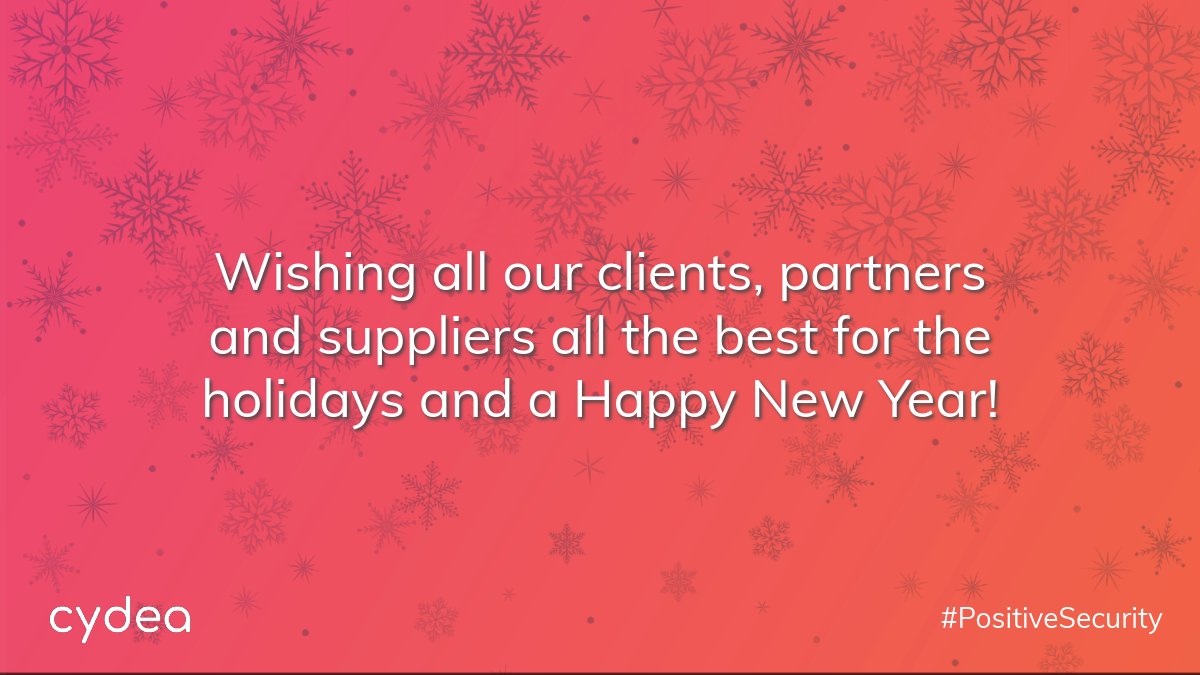 cydeaHQ's tweet image. It&apos;s been an amazing year and we&apos;d like to say a big thank you to our clients, partners and suppliers.

We look forward to sharing a positive 2024 with you!

#PositiveSecurity #HappyHolidays #HappyNewYear