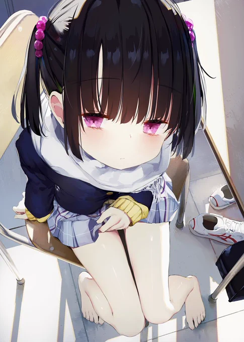 生足ちゃんの暖かそうな太もも 