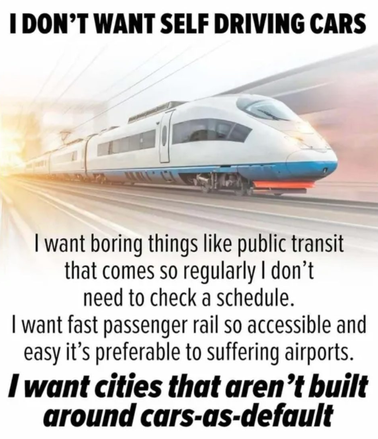 All we want for the holidays are reliable public transit, fast and convenient passenger rail, safe bike lanes, and CITIES THAT AREN'T BUILT AROUND CARS 👏🚄👏🚇👏🚌👏🚲👏🚶‍♀️👏

#MobilityForAll