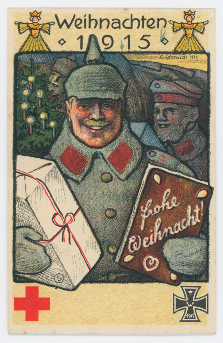 Frohe Weihnacht! Today's Christmas greeting comes from the other side of No Man's Land. German postcard, First World War. My Collection.