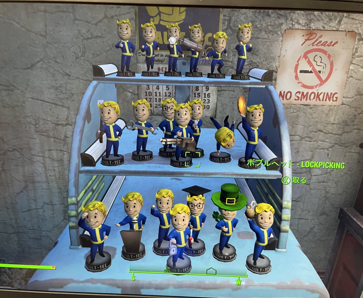 vault-boyのボブルヘッド、
全部集まった！
かんわいいいいいいいいい🥰