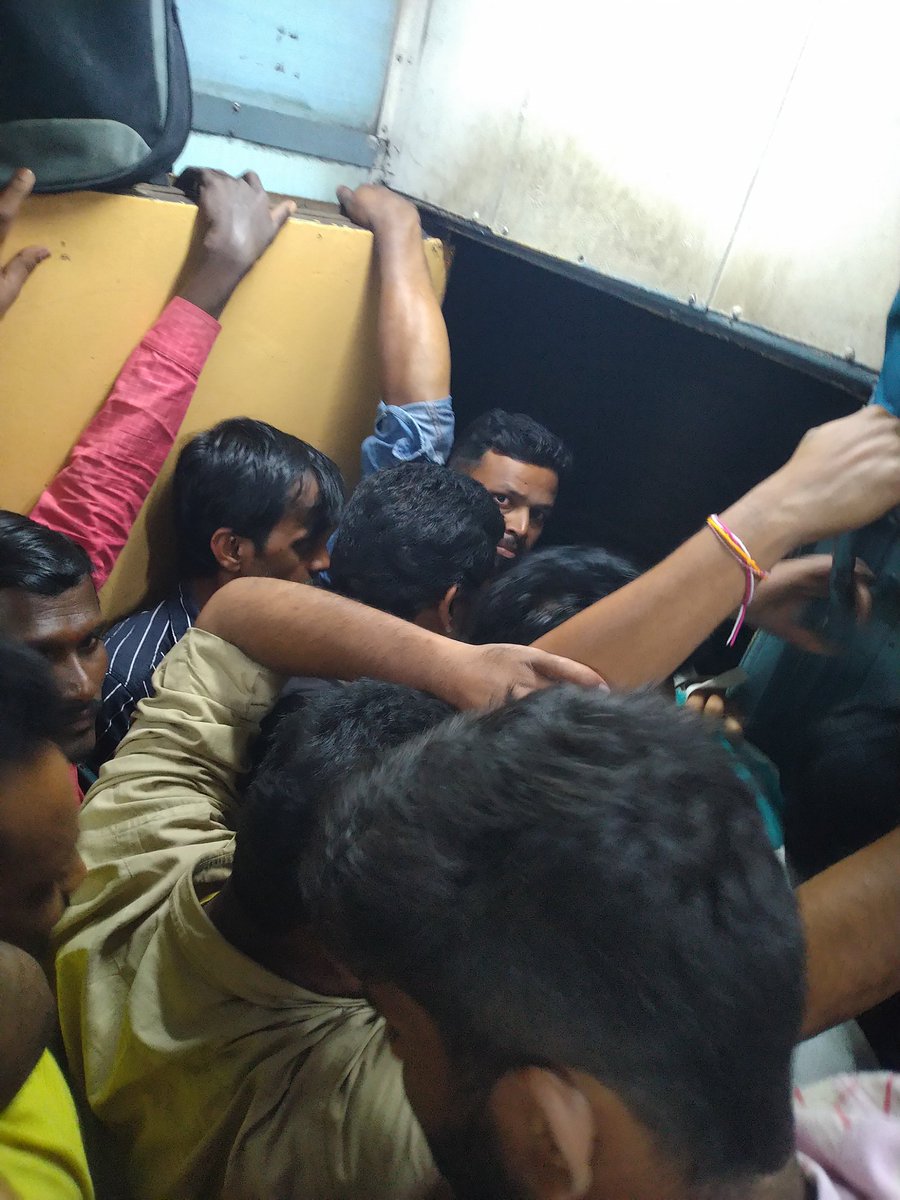 D_Veereswar's tweet photo. Sir, this is the situation in #kachigudasfexpress. Why cannot the Indian railways increase General Compartments in trains. Indian railways is the one of wast trasport in world wide. Please increase General Compartments in  trains.The Indianrailways will be more strong in finance https://t.co/tGjmaCrBy7