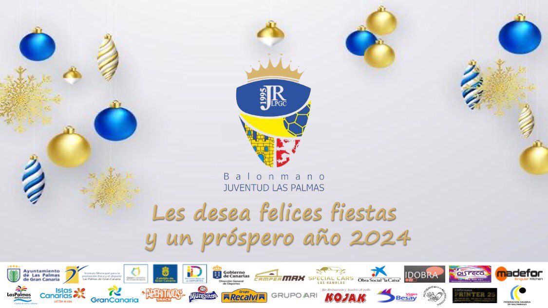🎄Desde el 𝘾𝙡𝙪𝙗 𝘽𝙖𝙡𝙤𝙣𝙢𝙖𝙣𝙤 𝙅𝙪𝙫𝙚𝙣𝙩𝙪𝙙 𝙙𝙚𝙡 𝙍𝙚𝙖𝙡 𝙙𝙚 𝙇𝙖𝙨 𝙋𝙖𝙡𝙢𝙖𝙨 𝙙𝙚 𝙂𝙧𝙖𝙣 𝘾𝙖𝙣𝙖𝙧𝙞𝙖 les deseamos 𝙁𝙚𝙡𝙞𝙘𝙚𝙨 𝙁𝙞𝙚𝙨𝙩𝙖𝙨 !!!! 💛💙

<a href="/imd_lpgc/">IMD LPGC</a> <a href="/GranCanariaDep/">Gran Canaria Deportes</a> <a href="/Deportecanario/">Deporte canario</a> <a href="/FedCanBalonmano/">Federación Canaria de Balonmano</a> <a href="/pepebarrachina/">José Barrachina</a> <a href="/sabrosoangel/">Angel Sabroso</a>