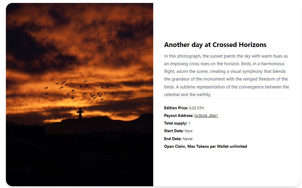 Just dropped my final artwork of the year on <a href="/manifoldxyz/">manifold.xyz</a>: "Another day at Crossed Horizons."

1/1
0.02 ETH

Excited to wrap up the year on a creative note.