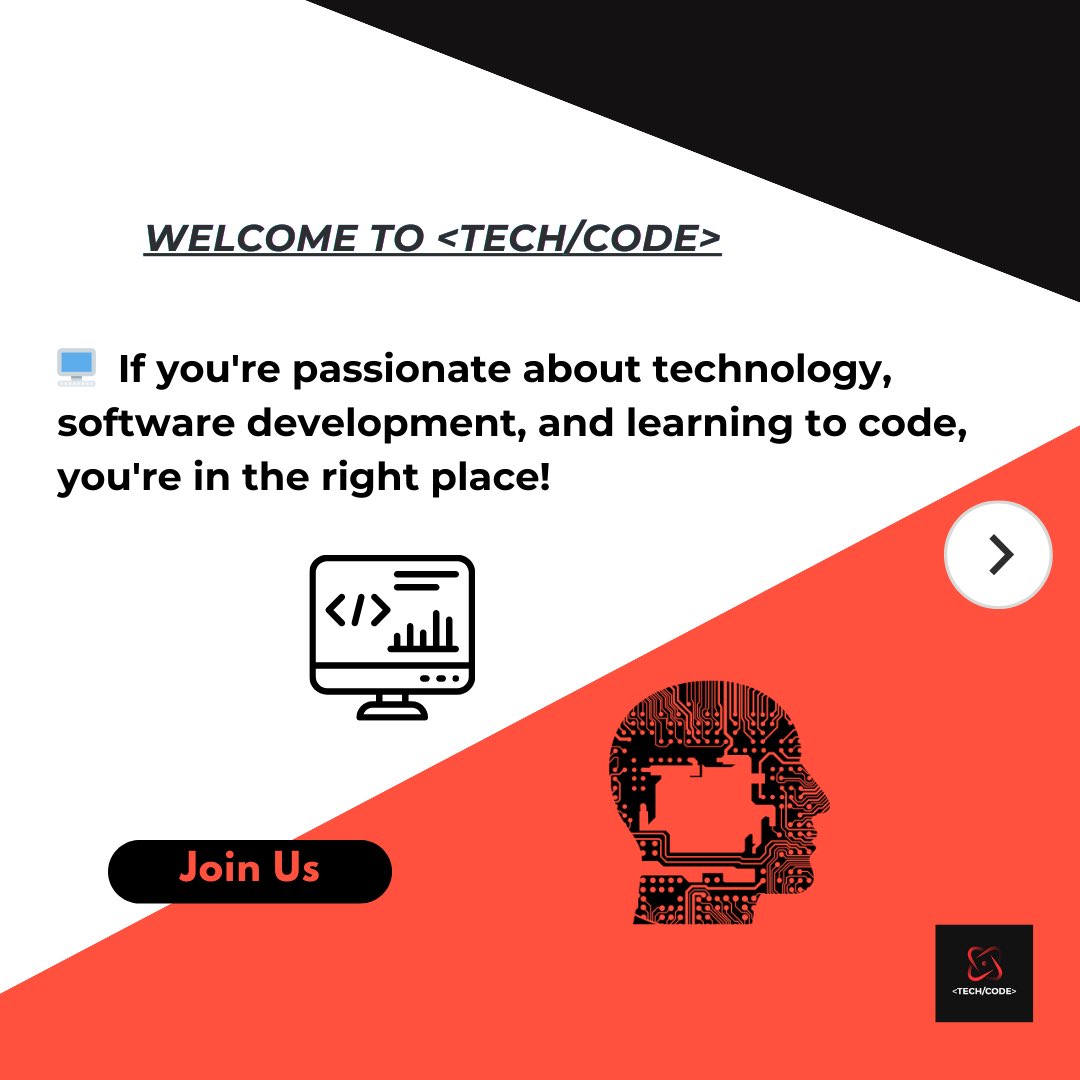 TechCode101's tweet image. Welcome to &amp;lt;TECH\CODE&amp;gt; !!! 
📸 instagram: tech_code_101
📧 contact: techcode220@gmail.com

#CodingJourney