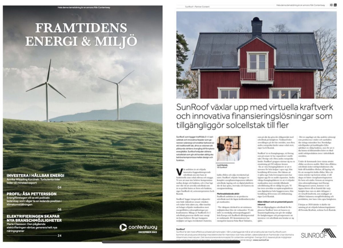 I’m thrilled to share my journey with SunRoof, a leading innovator in The Future of Energy! To learn more about this exciting initiative, check out our feature in Dagens Nyheter