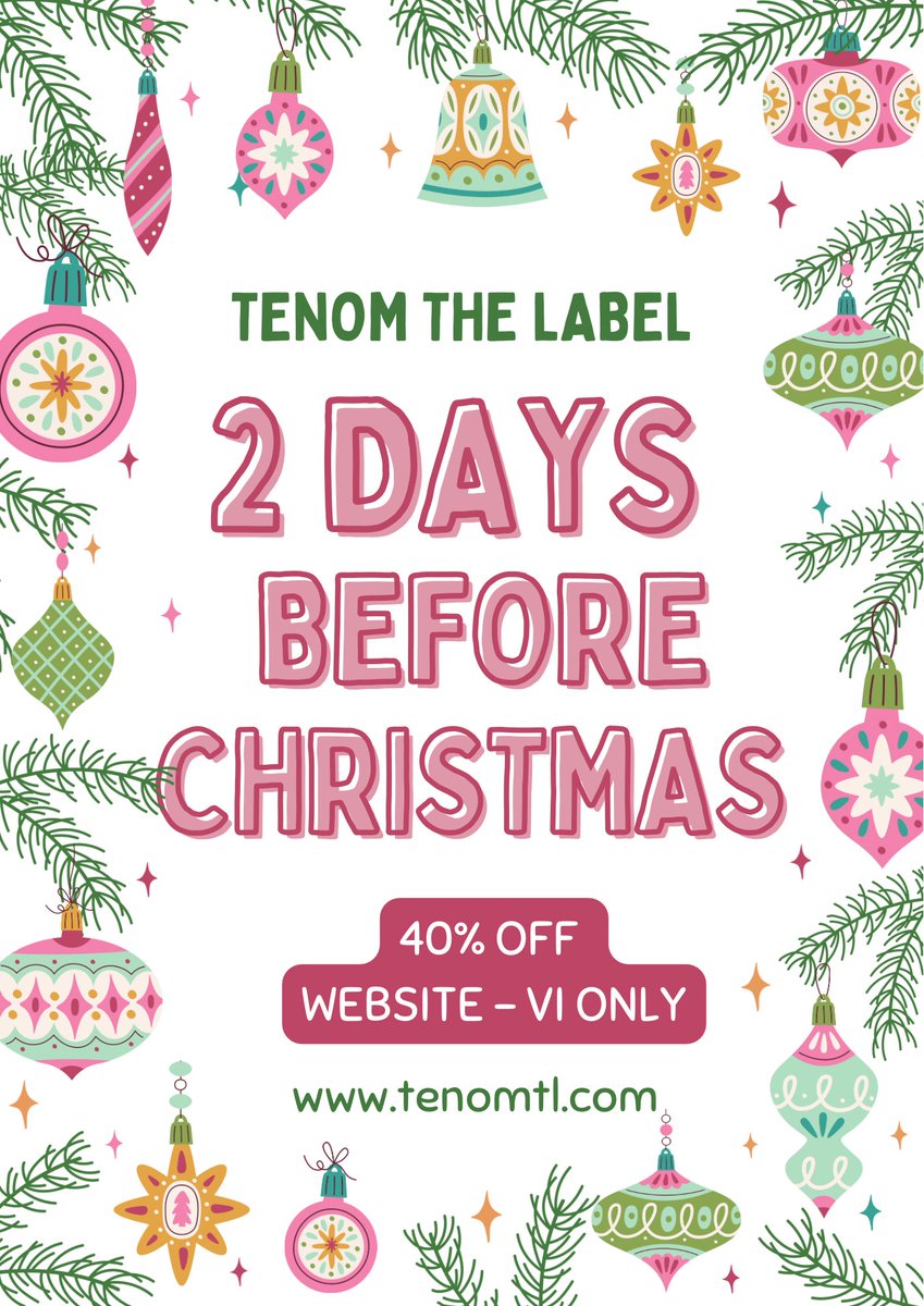 Season’s Greeting ✨

Shop for last minute gifts at TENOM The Label🎁 Pickup available on St. Croix &amp; Shipping to St. Thomas through inter-island flights ONLY!

 Canvas Mini
Sweatshirts 
Duffles
Black and/or Brown Sunglasses
Men’s Underwear  
Sheer Tights

tenomtl.com