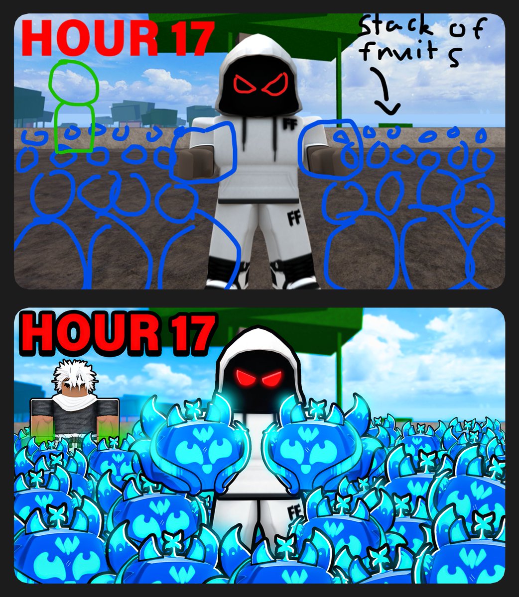 IrfanDesigns's tweet image. Roblox Thumbnail Concept vs Final 

#roblox #robloxthumbnail #bloxfruits