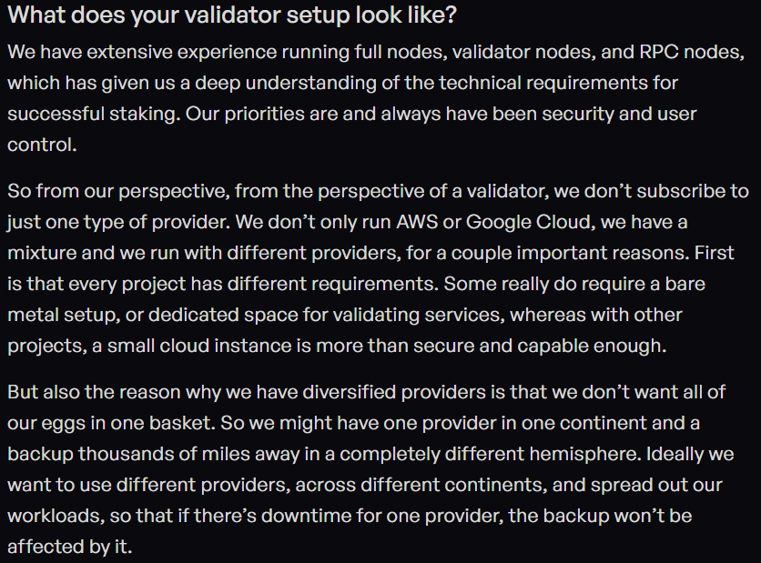 Azraiel1201's tweet photo. Wondering about their validator setup? π€
#Staking4All prioritizes security and user control. Diversifying providers globally ensures resilience. Louis shared insights into running different nodes, emphasizing the importance of adapting to diverse project requirements. https://t.co/EvsGGIFIcC