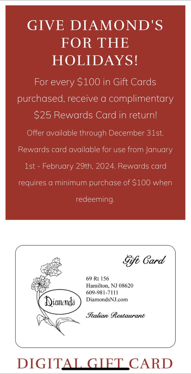 DiamondsFood's tweet photo. 7 Days Left! https://t.co/phTg0etcL3   609-981-7111 https://t.co/drcueoBX0r
