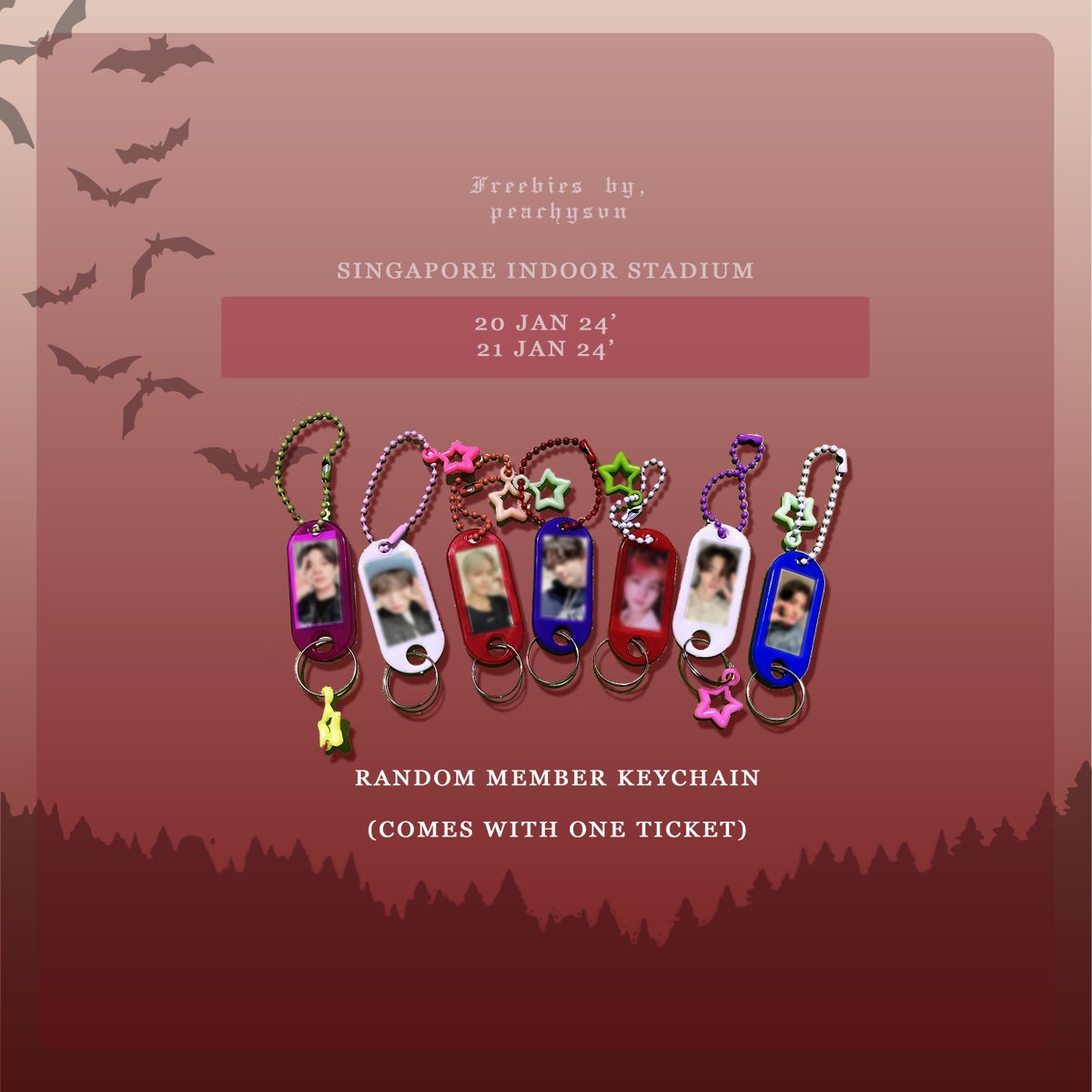 peachysvn's tweet photo. [ help rt ] 

FREEBIES for #FATE_IN_SINGAPORE #FATE_IN_SG #FATE_IN_ASIA  at SINGAPORE INDOOR STADIUM

🩸 Date : 20, 21 JAN 24'
🩸 Location : TBA
🩸 1 Ticket + 1 Random Keychain
🩸 100 pieces per day

RT + Show me this tweet later on D-DAY!
(Bookmark for updates | Sample below ⬇️) https://t.co/03OOQjB1Hp