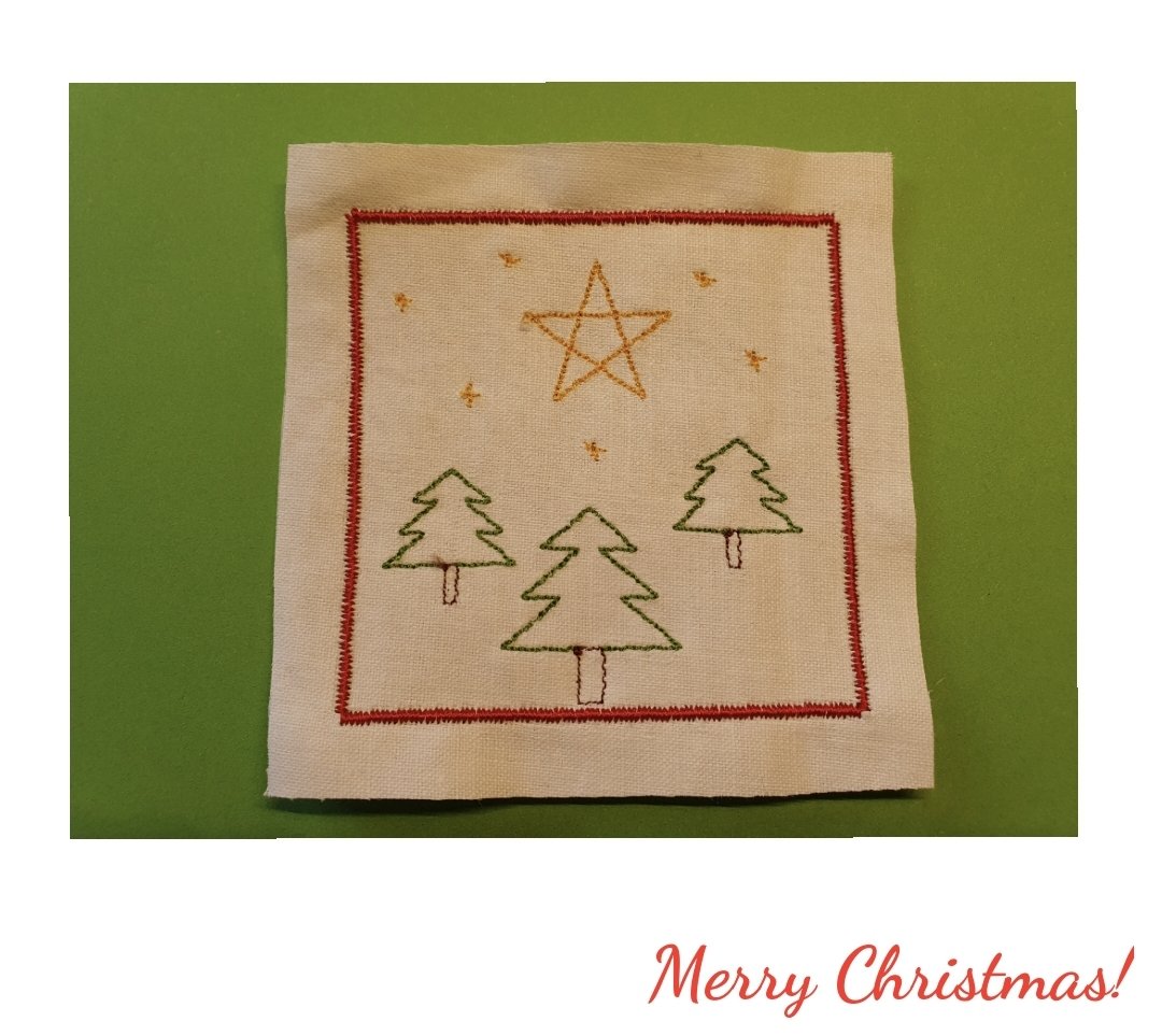 Last March, in Austria I learned about the combination of #design, #creativecoding &amp; working with an #embroidery machine together with Erasmus project partners from Lithuania and Austria.  
I finally succeeded in making a Christmas scene I wanted.
creative-coding.eu
