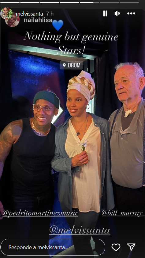 periodicocubano's tweet photo. Hace unas horas, la talentosa cantante cubana Melvis Santa compartió el memorable encuentro que tuvo este jueves con el afamado actor y humorista estadounidense Bill Murray. En DROM, una sala de música en vivo en Nueva York. #BillMurray #MelvisSanta

https://t.co/uAnAw7cQS1 https://t.co/3bET6Pf5RF