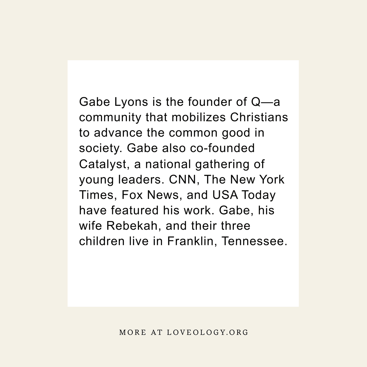 Thrilled to introduce Gabe Lyons, our Loveology expert! 🌟 As the founder of Q and co-founder of Catalyst, he's been at the forefront of empowering leaders. Join us as we tap into his insights on building stronger marriages and creating a positive impact together!