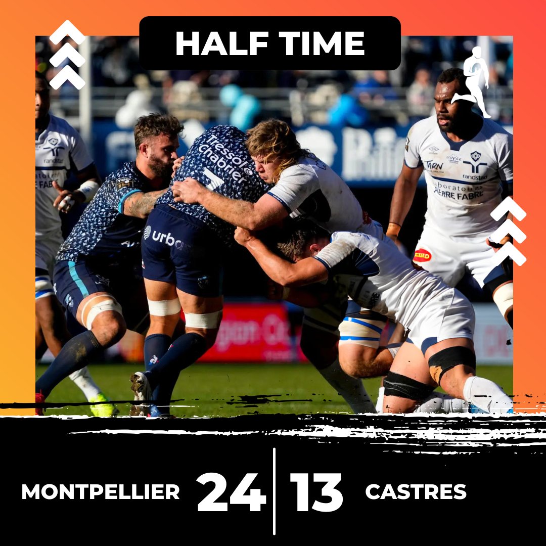 Montpellier leading at the break. Follow the 2nd half action live📲 onelink.to/2ys565