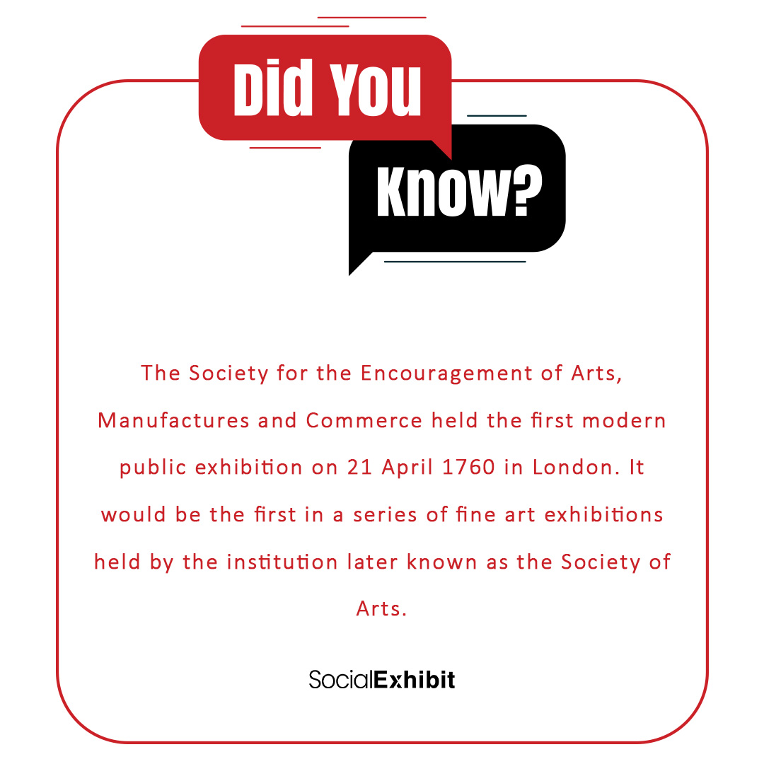 Social_Exhibit's tweet photo. Did you know? The roots of modern art exhibitions trace back to 1760, , when Manufactures and Commerce hosted its groundbreaking exhibition in London. This historic event marked the beginning of a rich legacy in the world of fine arts. 🖼️✨
.
.
#arthistory #exhibitionrevolution https://t.co/F13VdlxJvS
