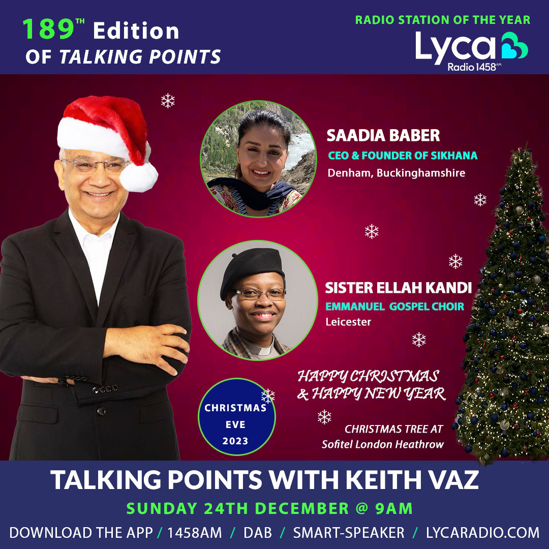Lyca 💙💚 #TalkingPoints with #KeithVaz#Sunday @ 9am -10am 🕚 🔺@Saadia_Baber, CEO & Founder of Sikhana 🔺@ellah_kandi @EAGAGospelChoir- Emmanuel Gospel Choir #TeamLycaMedia #TeamLycaRadio
