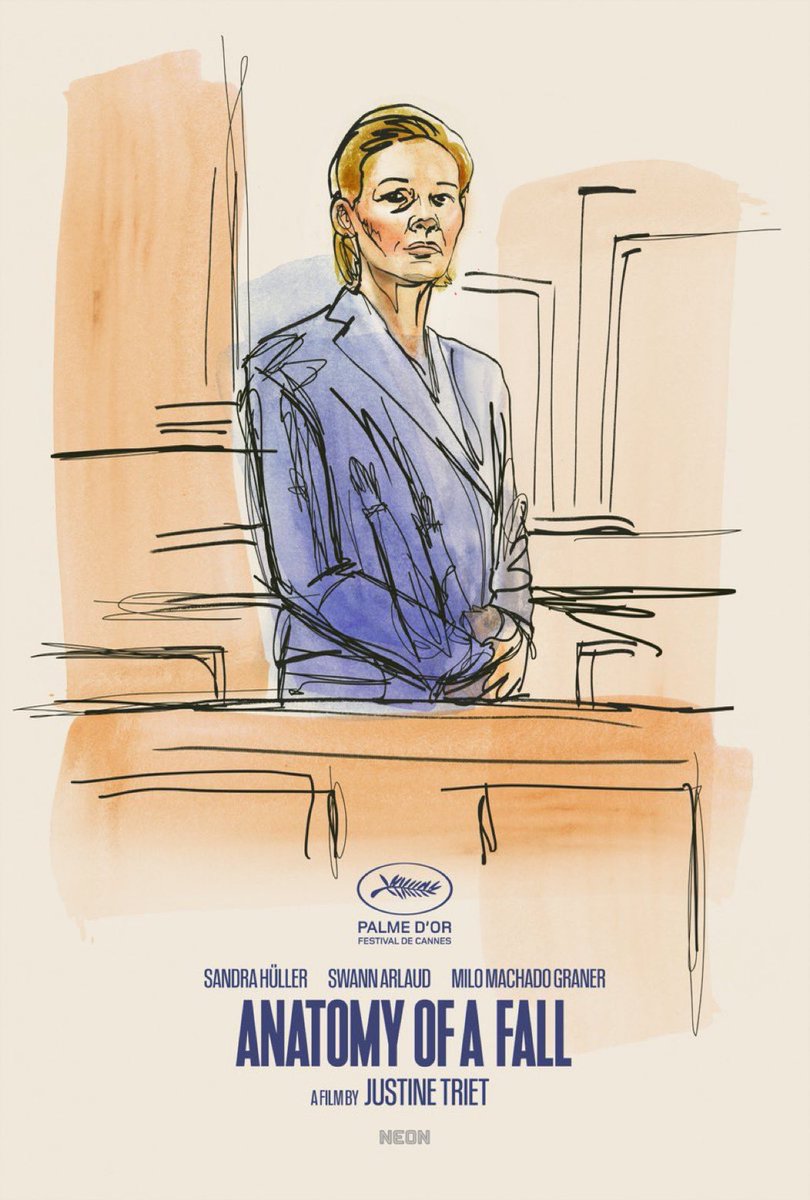 Thank you @neonrated for allowing me to do a courtroom sketch poster for Justin Triet’s “Anatomy Of A Fall”. What a great film!
