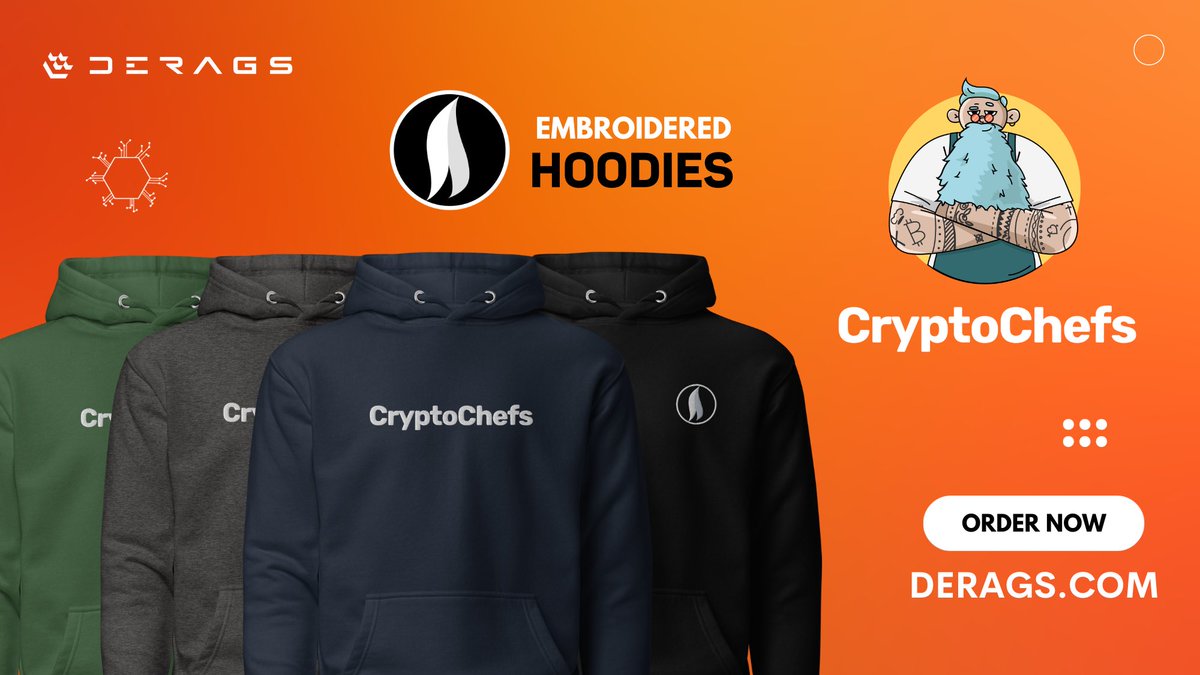NEW #CryptoChefs hoodies NOW available on derags.com 👨🏻‍🍳😋 $AROMA @cryptochefs_io