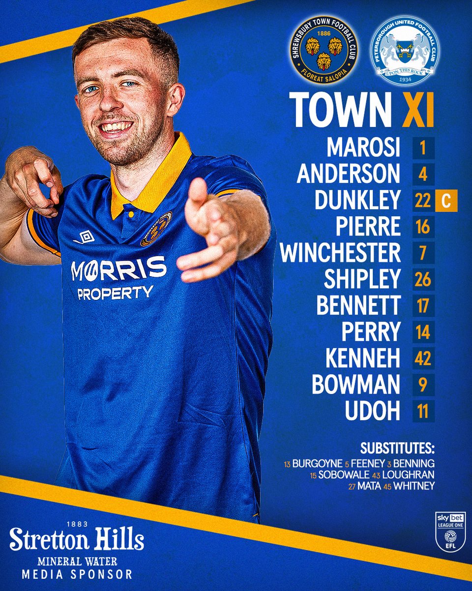 shrewsburytown's tweet photo. 📋 | TEAM NEWS IS IN!

🔷🔶 #Salop https://t.co/N1He9LB9YV