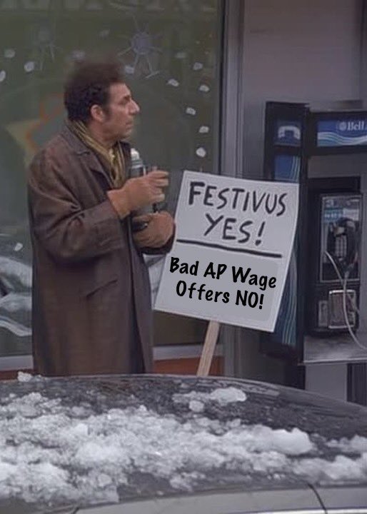 APNewsGuild's tweet image. Happy Festivus! Gather round and hear how AP has disappointed us with an awful wage offer. #fairAPcontract